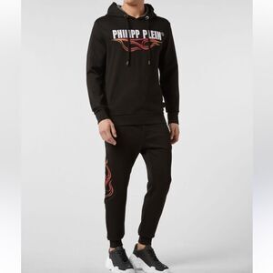 Phillip Plein Black Hoodie Men’s SweatSuit Jogger Set (Size Small)